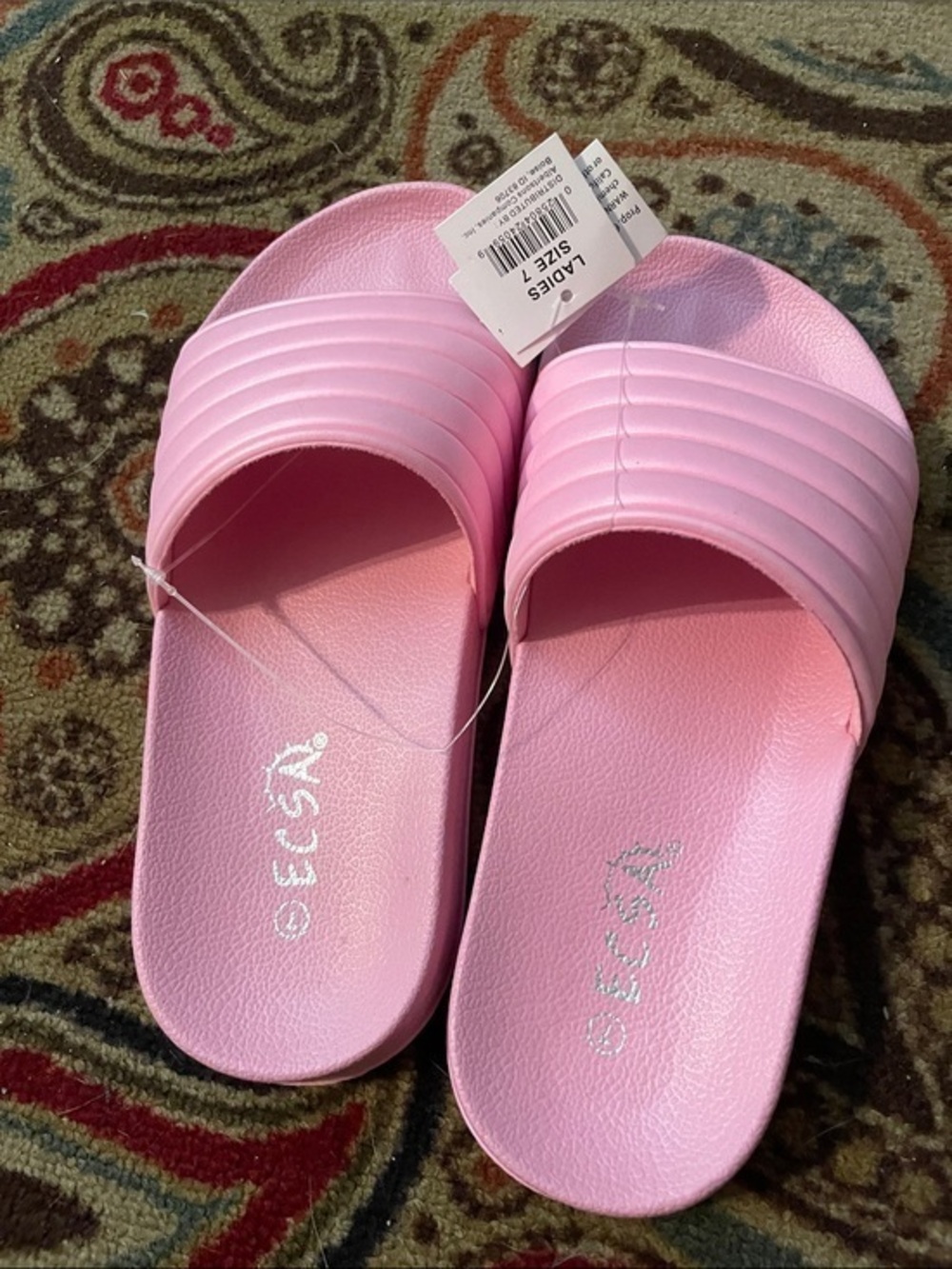 Women's Pink Slide Sandals - Cushioned Slip-On Comfort